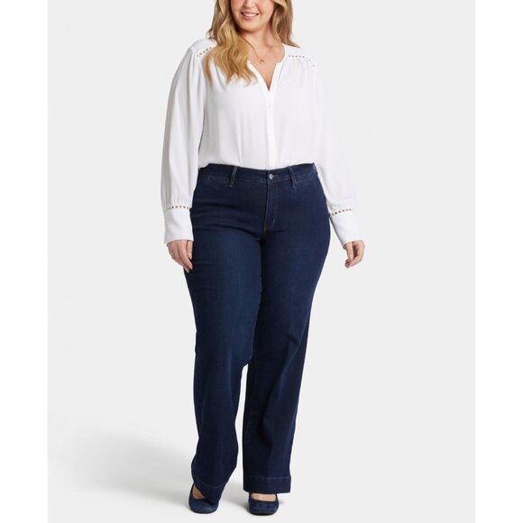 NYDJ Plus Size 14W Teresa Trouser Jeans Blue MSRP $119 - Picture 1 of 4